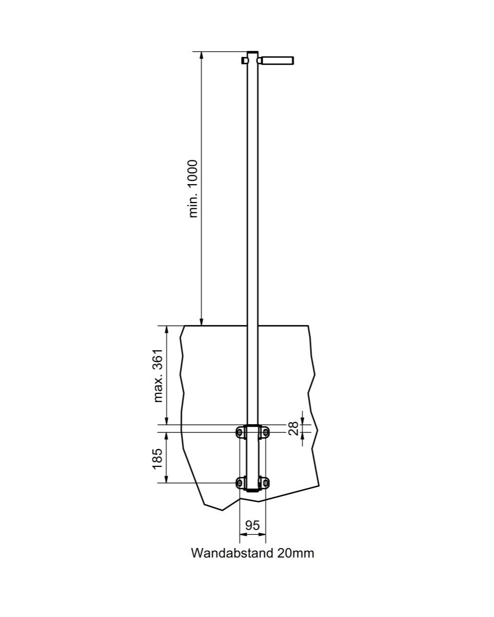 Hailo Extendable Ladder Safety Post
