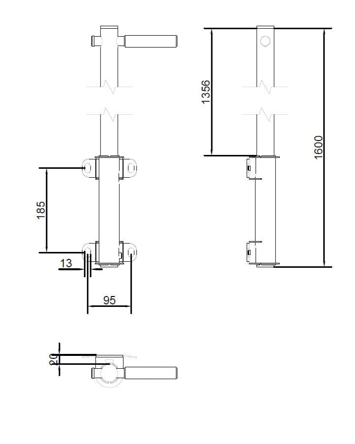 Hailo Extendable Ladder Safety Post