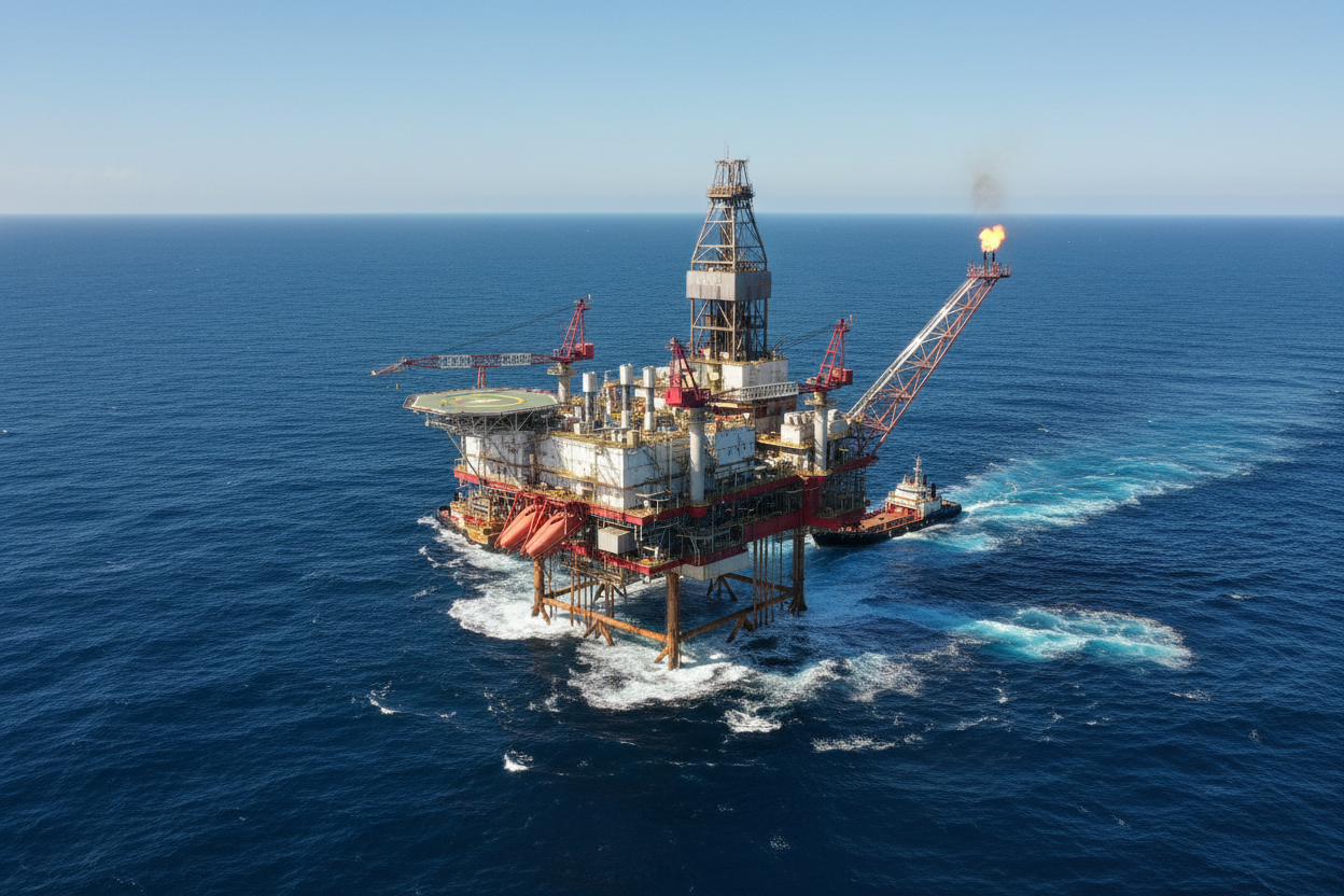 Offshore environment with sea for use with FAB-1034139-E-DuraSealSelf-Retracting-Line