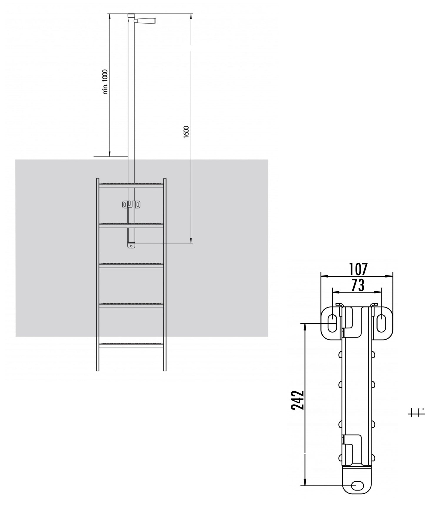 Hailo Extendable Ladder Safety Post